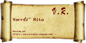 Varró Rita névjegykártya